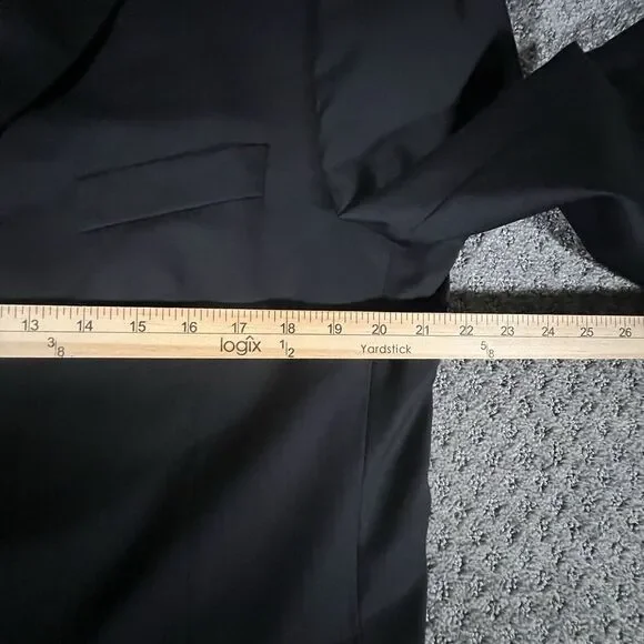 Hugo Boss Scorsese 42L Three Button Wool Suit 38 Pants Black‎ on Black Striped